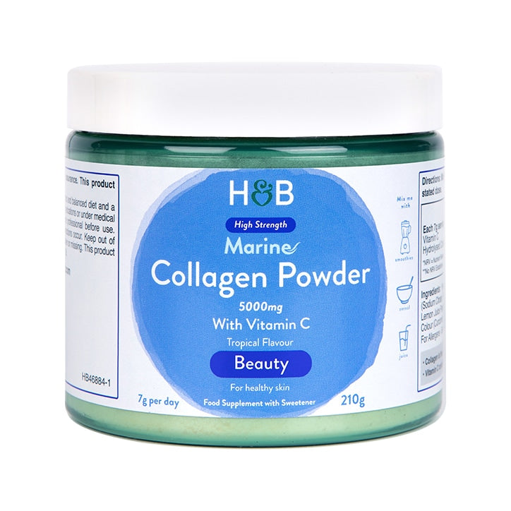 Holland & Barrett Marine Collagen Tropical Flavoured Powder 5000mg 210g GOODS Holland&Barrett   