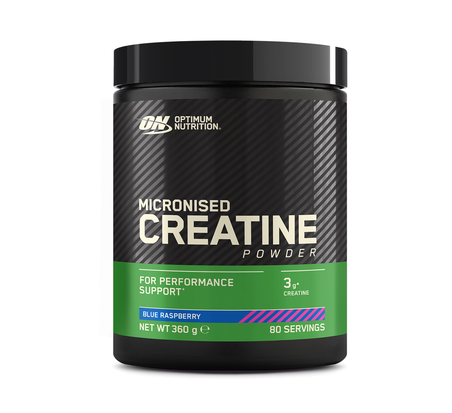 Optimum Nutrition creatine monohydrate blue raspberry powder 360g, UK version