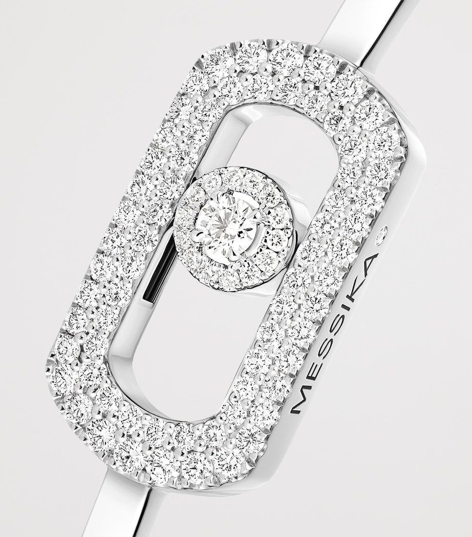 Messika So Move white gold diamond pavé bangle 0.67ct, UK version