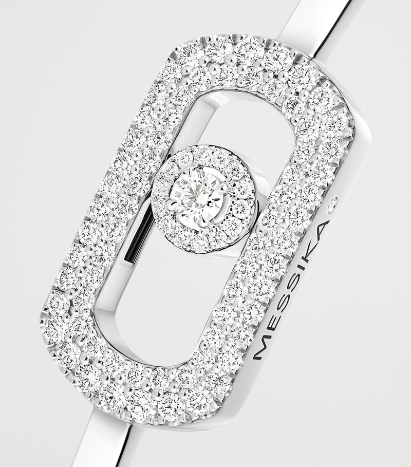 Messika So Move white gold diamond pavé bangle 0.67ct, UK version