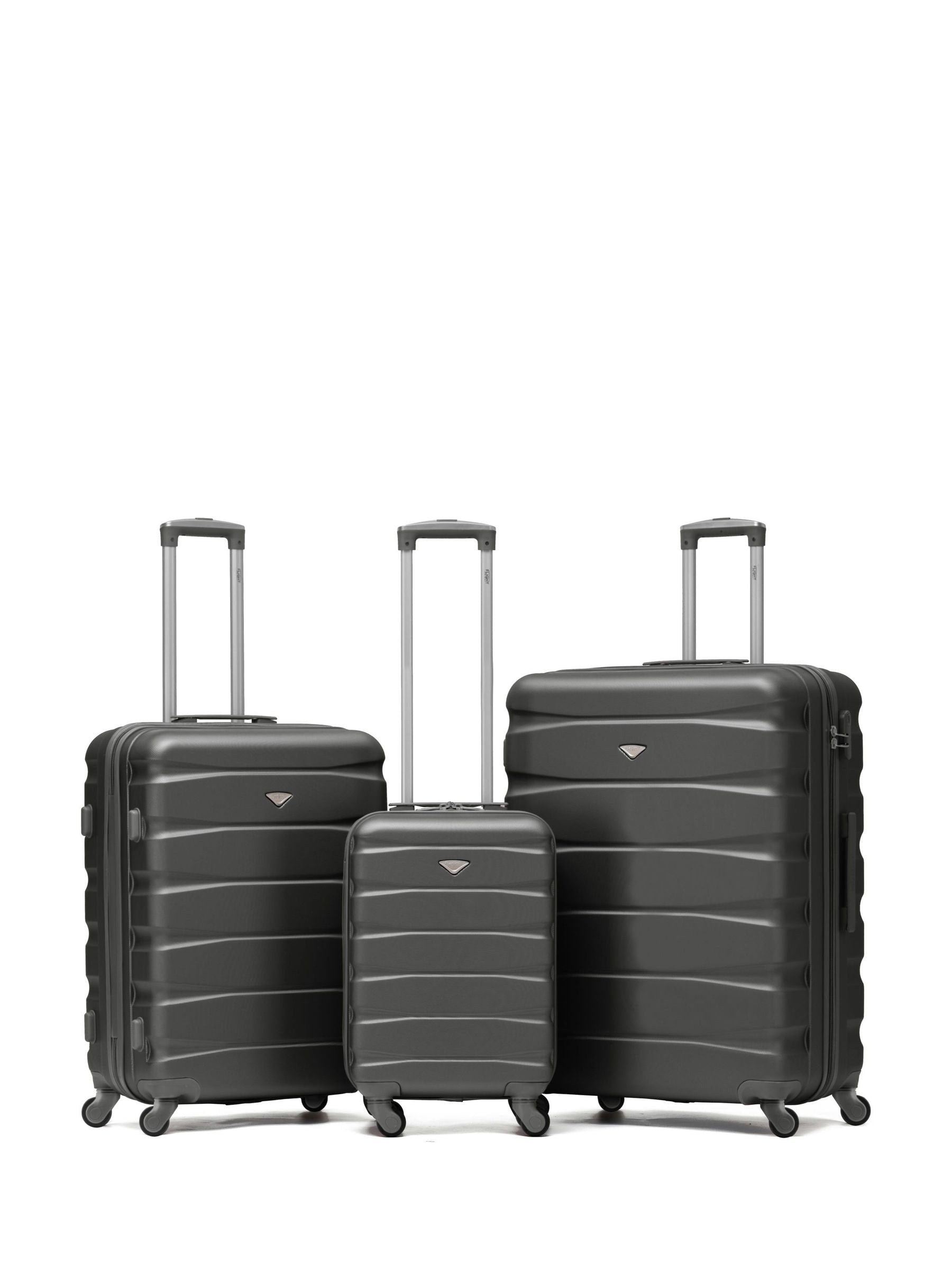 Flight Knight Orange/Black Hardcase Suitcase Set - 3 Piece (Cabin, Medium, Large)