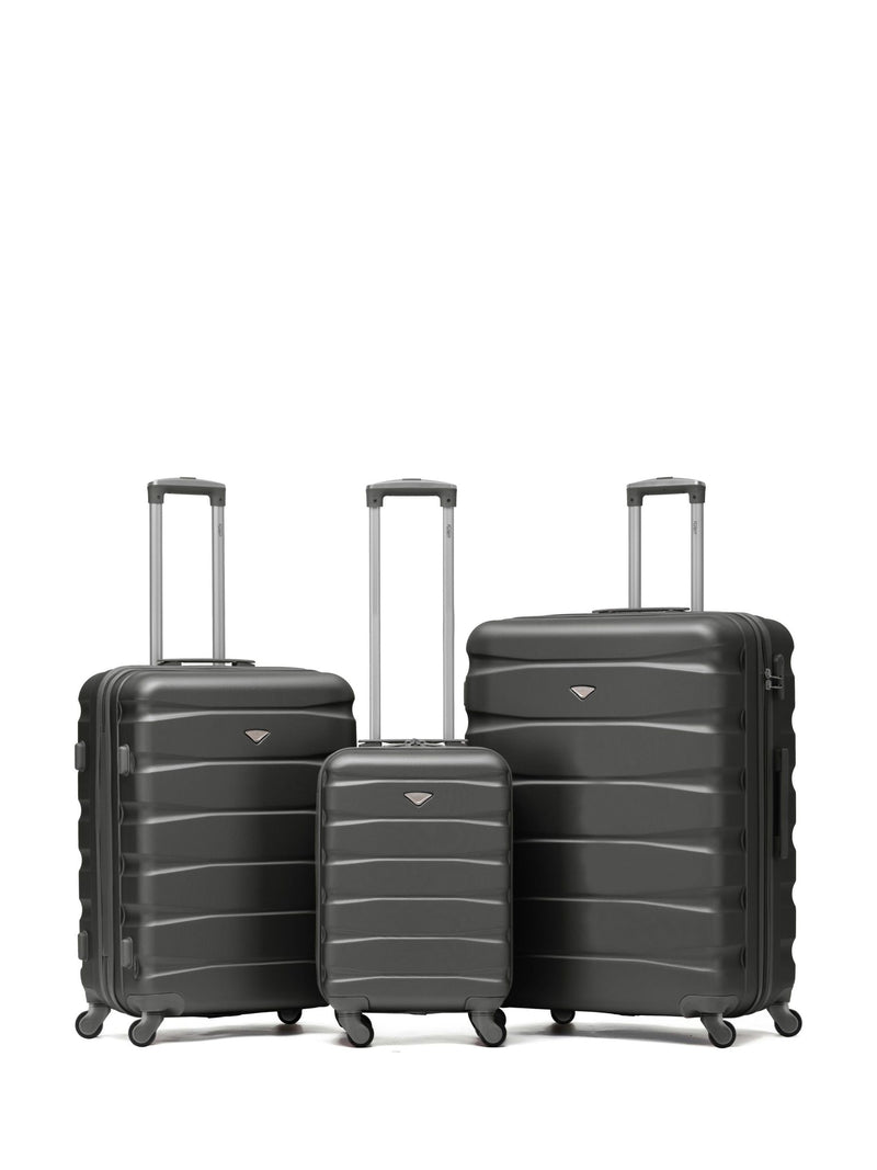 Flight Knight Orange/Black Hardcase Suitcase Set - 3 Piece (Cabin, Medium, Large)