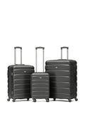 Flight Knight Orange/Black Hardcase Suitcase Set - 3 Piece (Cabin, Medium, Large)