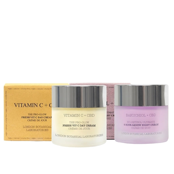 London Botanical Laboratories skincare set vitamin C and bakuchiol creams - British product