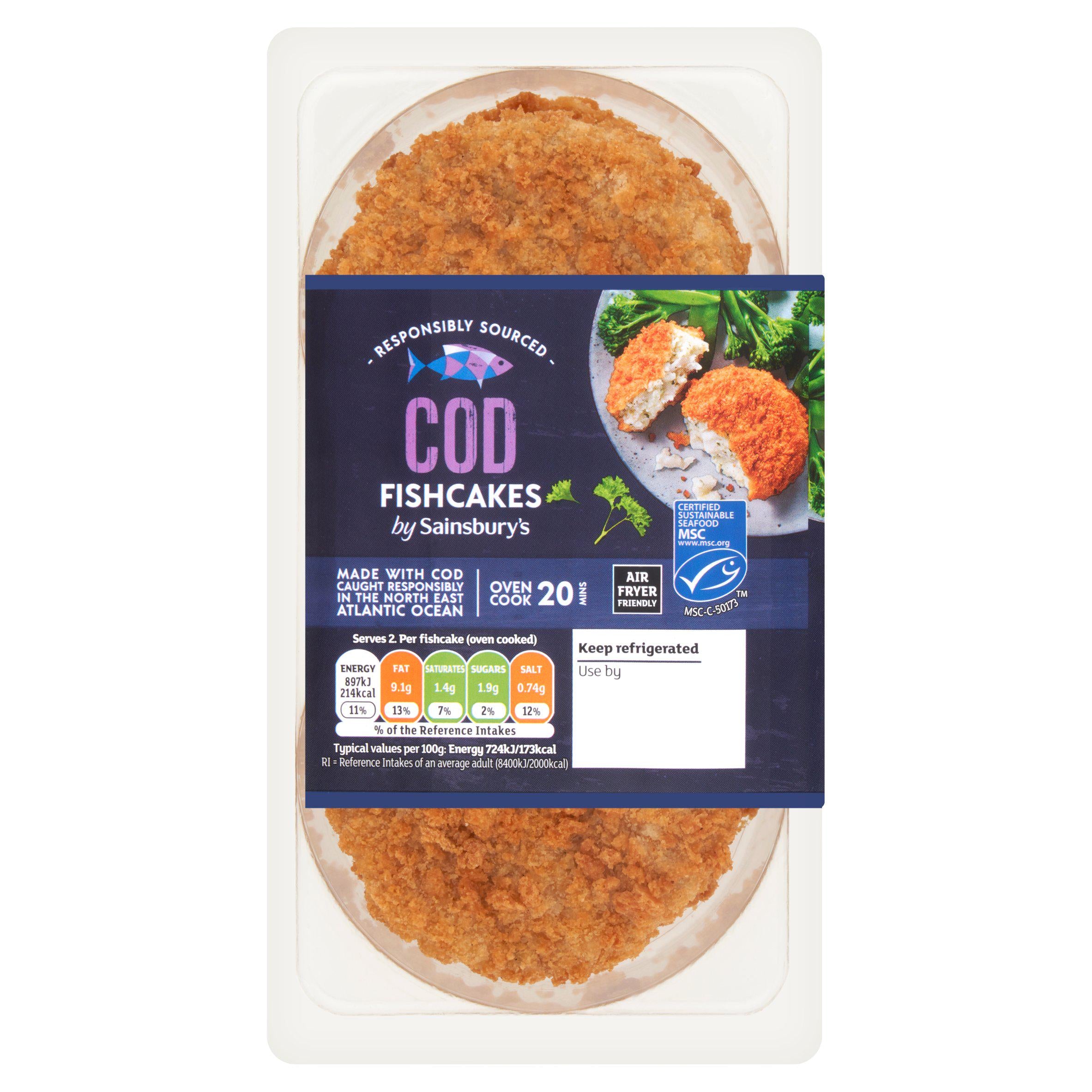 Sainsbury's MSC Cod Fishcakes x2 270g GOODS Sainsburys   