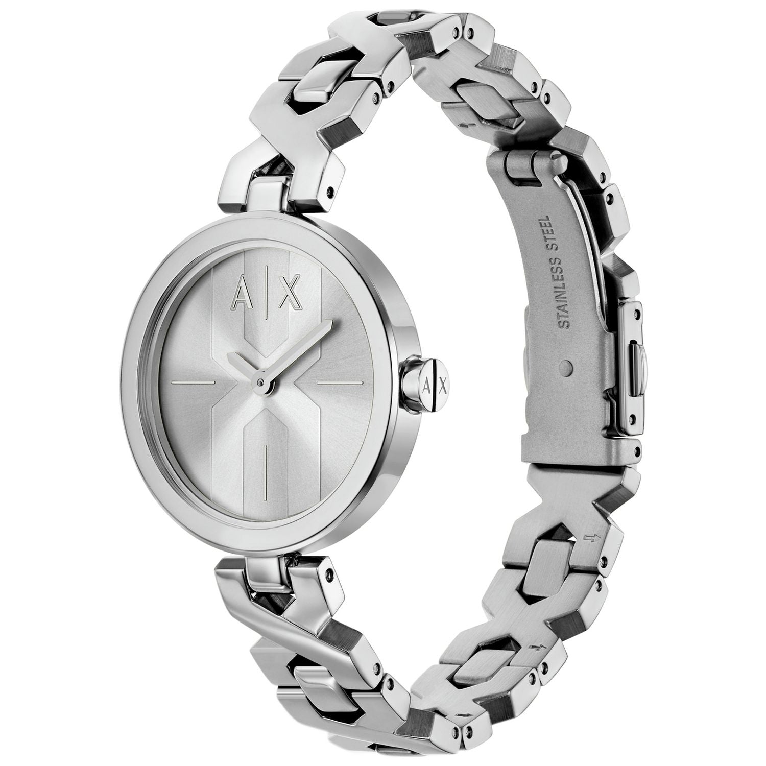 Armani Exchange silver stainless steel bracelet watch - British product