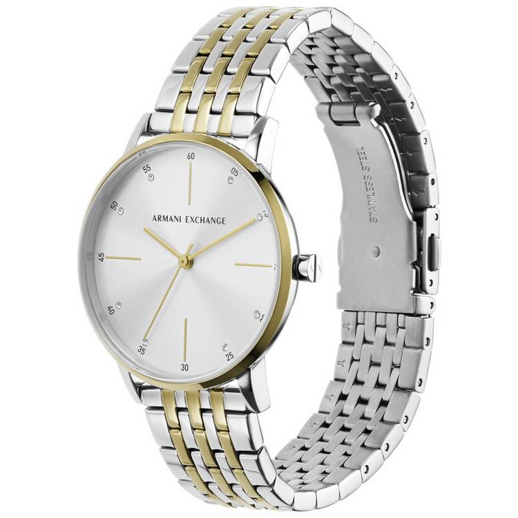 Armani Exchange ladies silver stainless bracelet watch (British brand)