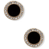 DKNY stud earrings black and gold crystal (British brand)