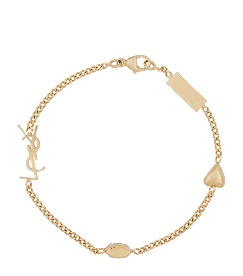 Saint Laurent chain bracelet with YSL logo charm, imported from the UK