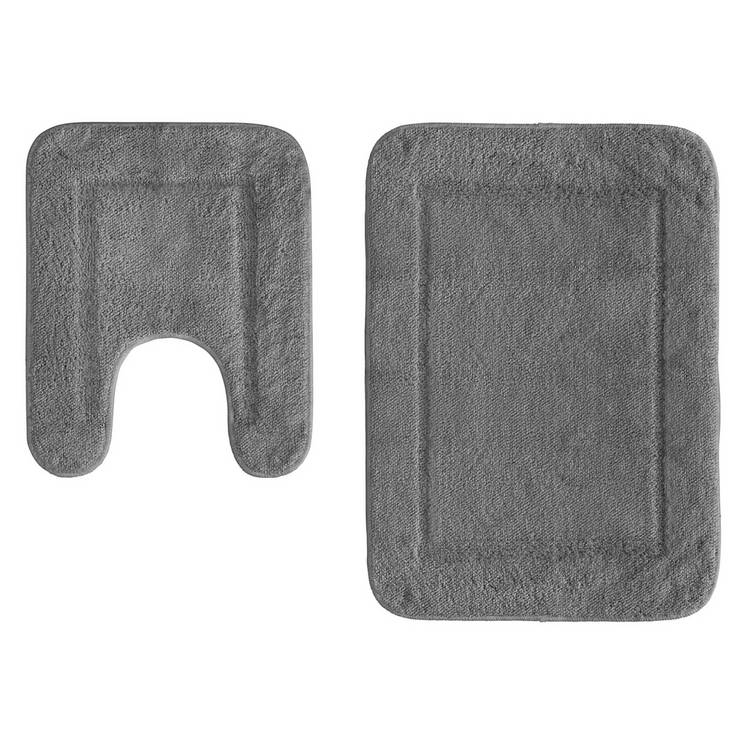 Argos Home bath and pedestal mat set in grey, imported from the UK