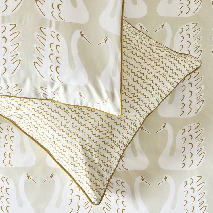 Habitat x Scion bedding set swim swam swan print single, UK version