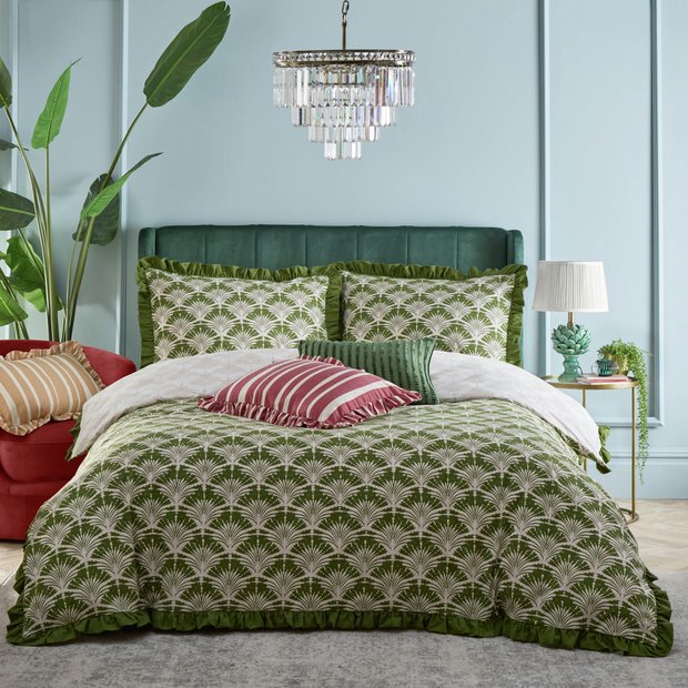 furn palm print reversible bedding set king size, UK version