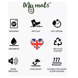 My Mats charcoal cotton short pile doormat 75x50cm - British product