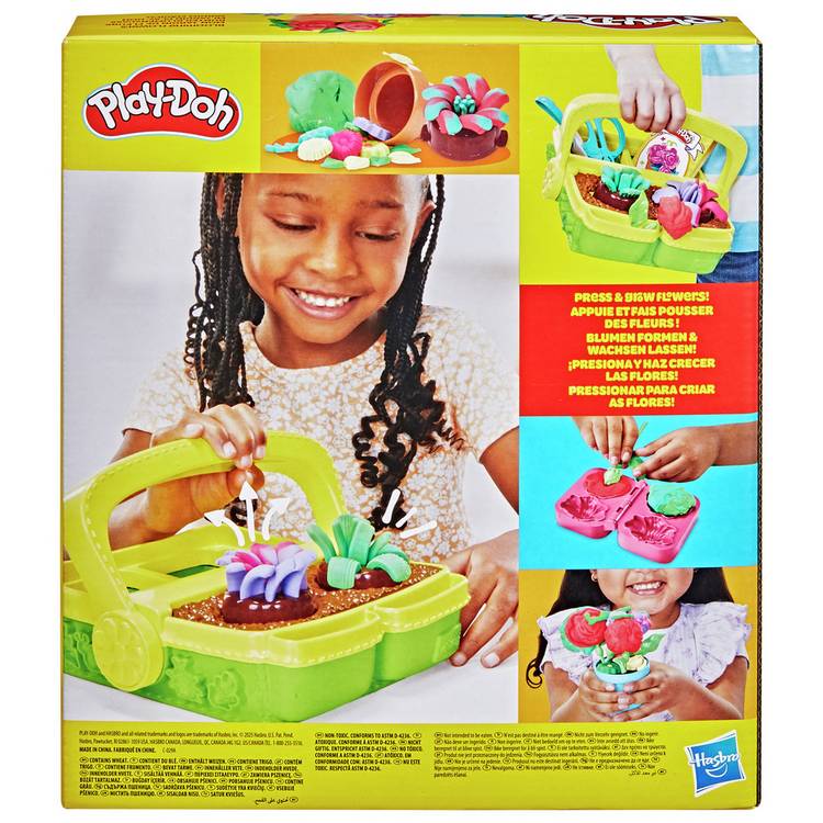 Play-Doh Blooming Flowers children's playset with 5 tubs and 15 accessories (British brand)
