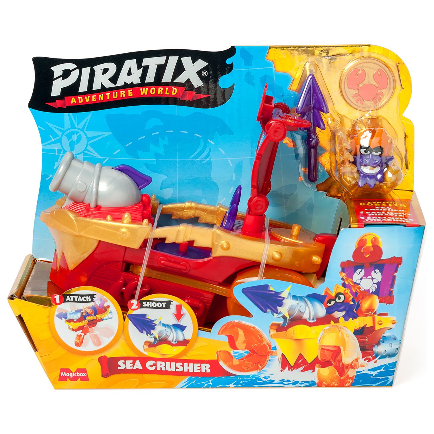 Piratix Sea Crusher Playset with flapping wings and cannon, imported from the UK