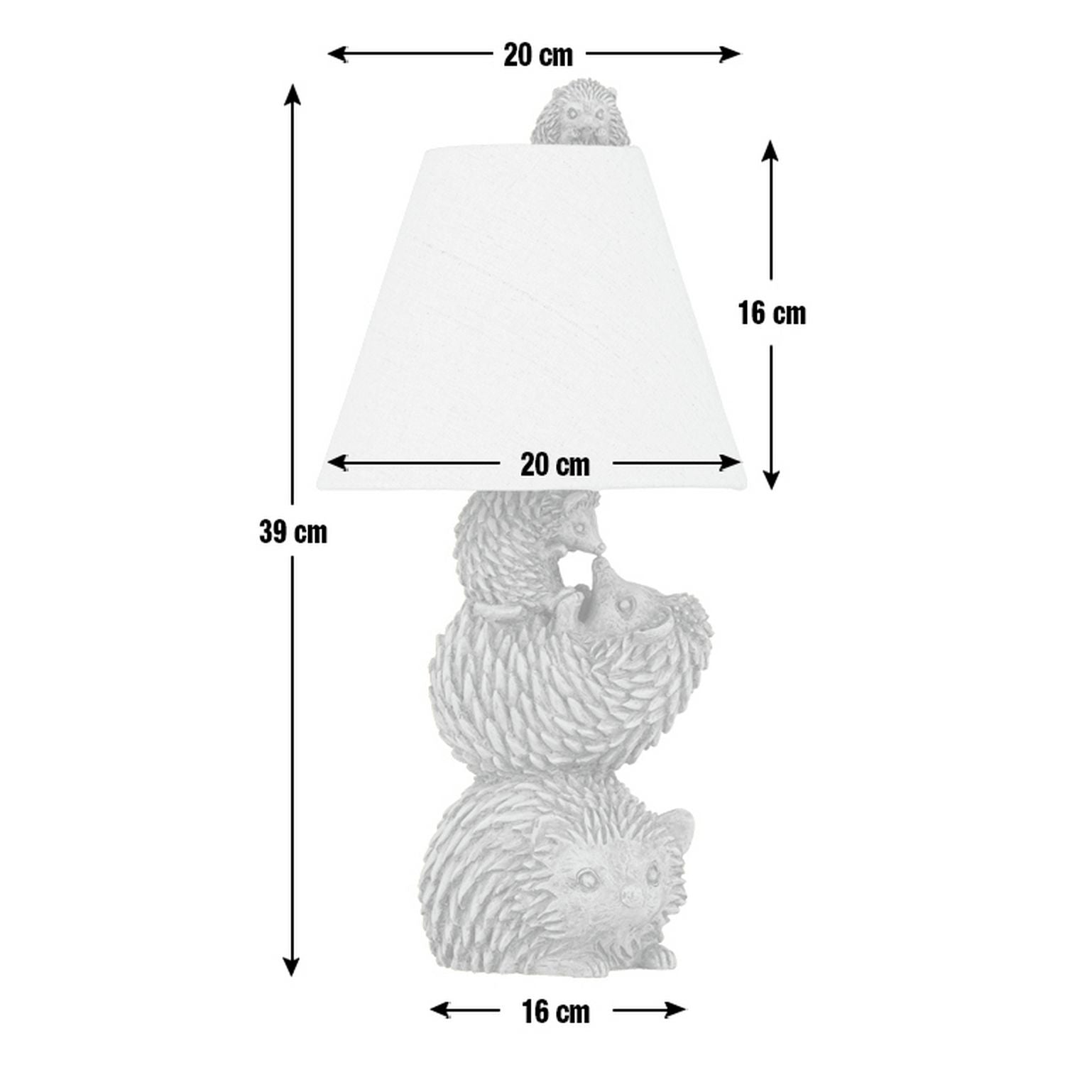 Argos Home hedgehog family table lamp, imported from the UK