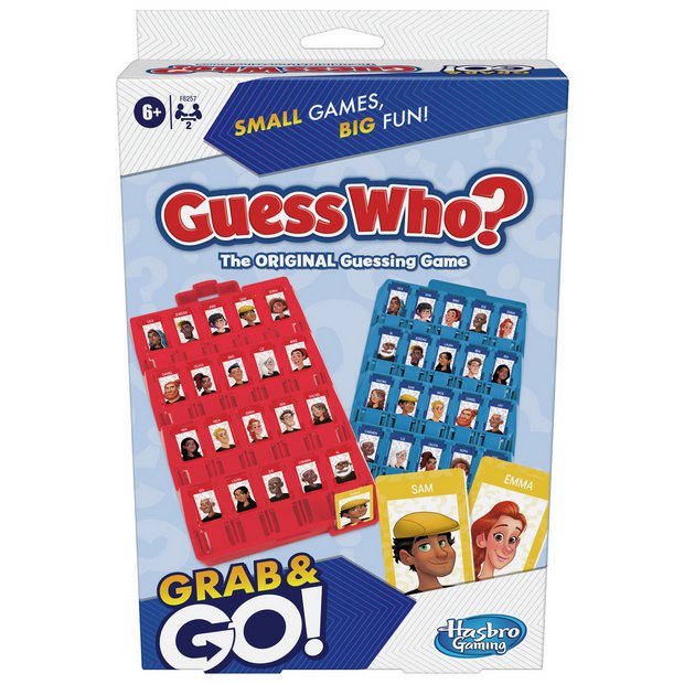 Hasbro board game Guess Who Grab N Go travel edition, imported from the UK