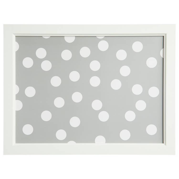 Habitat grey spot lap tray with fabric cushion, imported from the UK