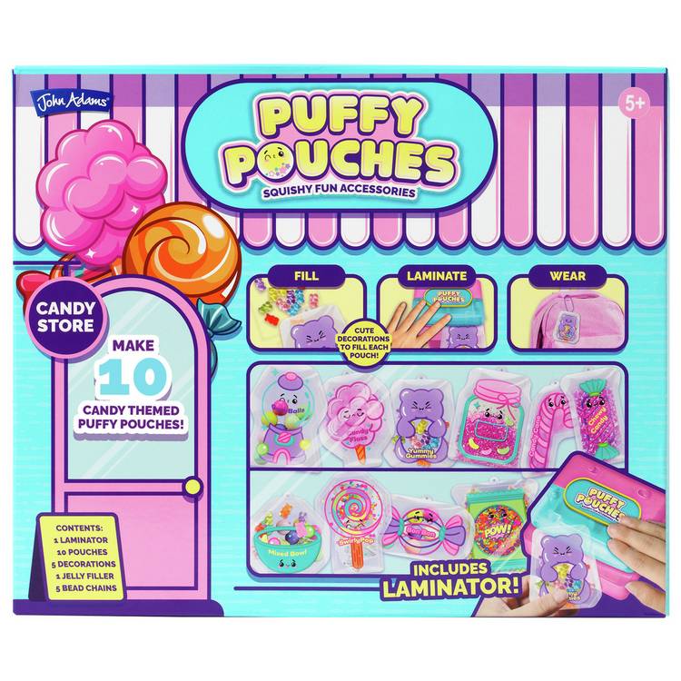 Puffy Pouches candy store craft set for kids, imported from the UK