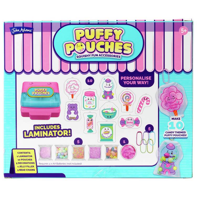 Puffy Pouches candy store craft set for kids, imported from the UK