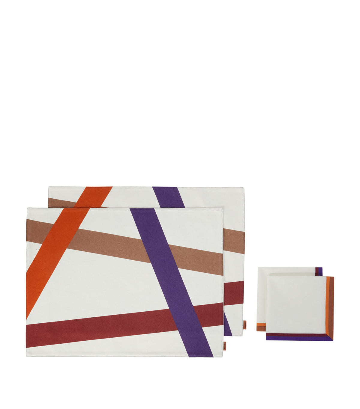 Missoni cotton placemats and napkins set with Nastri geometric pattern, imported from the UK