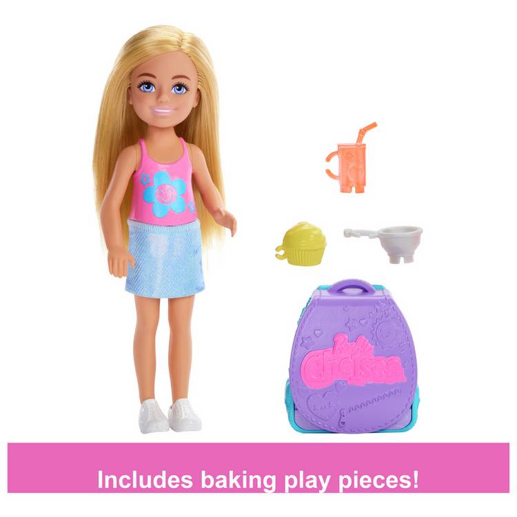 Barbie Chelsea baking backpack doll 16cm, UK version