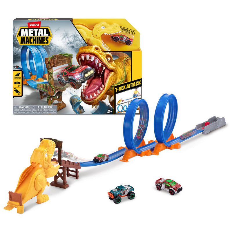 Zuru Metal Machines T-Rex playset with track and launcher, imported from the UK