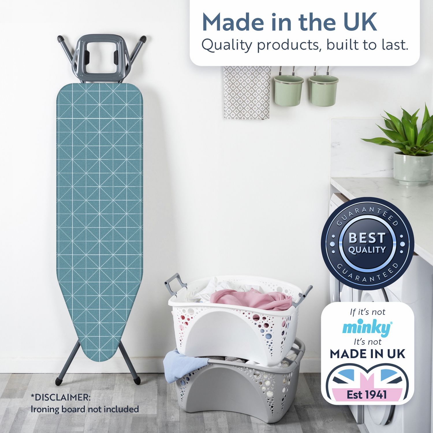 Minky Smart Fit Compact ironing board cover 110x35cm (British brand)