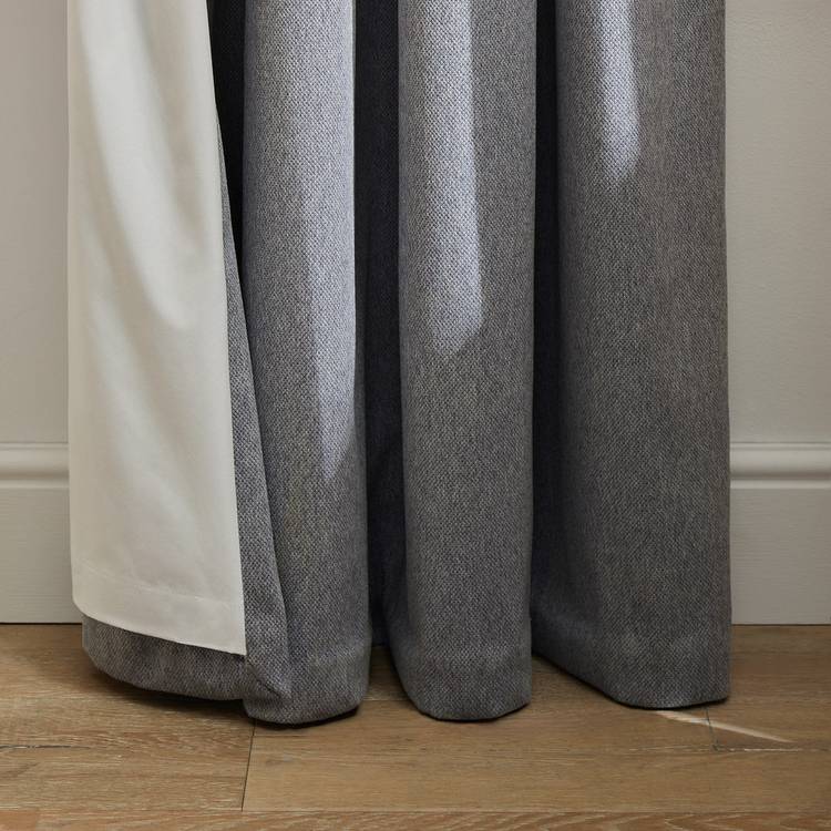 Habitat textured blackout curtains grey 117x137cm, imported from the UK