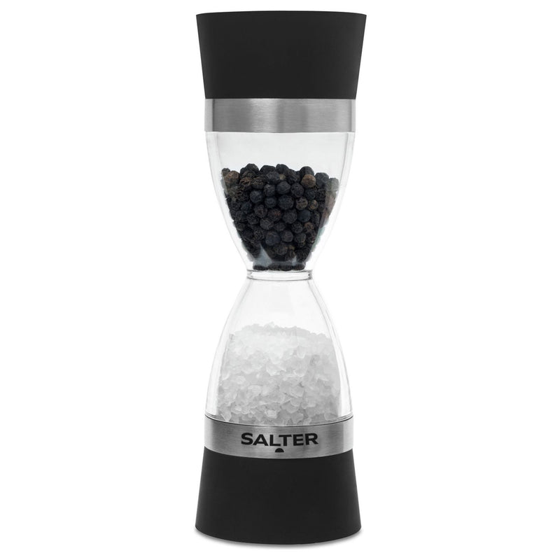 Salter Salt and Pepper Mill Black 18cm, imported from the UK
