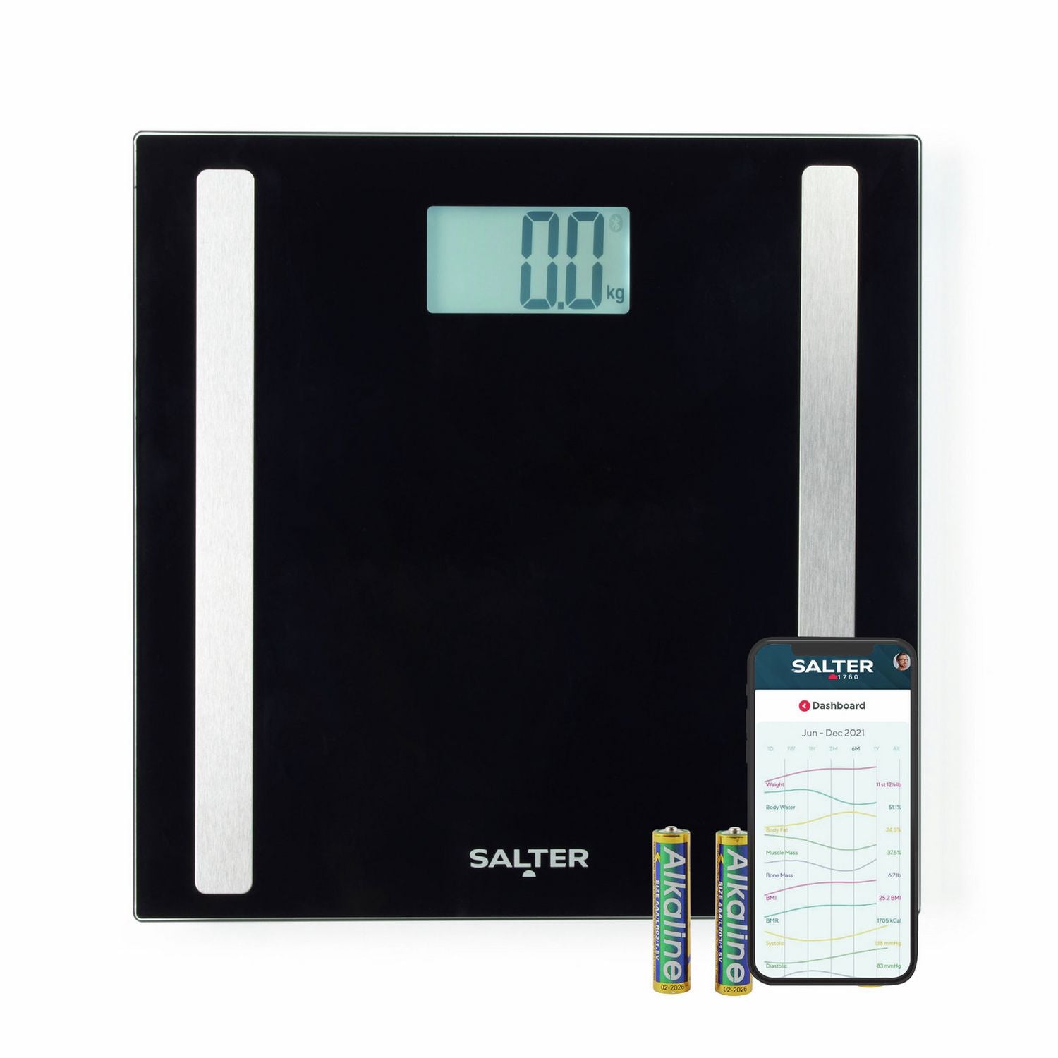 Salter smart bathroom scale black, imported from the UK