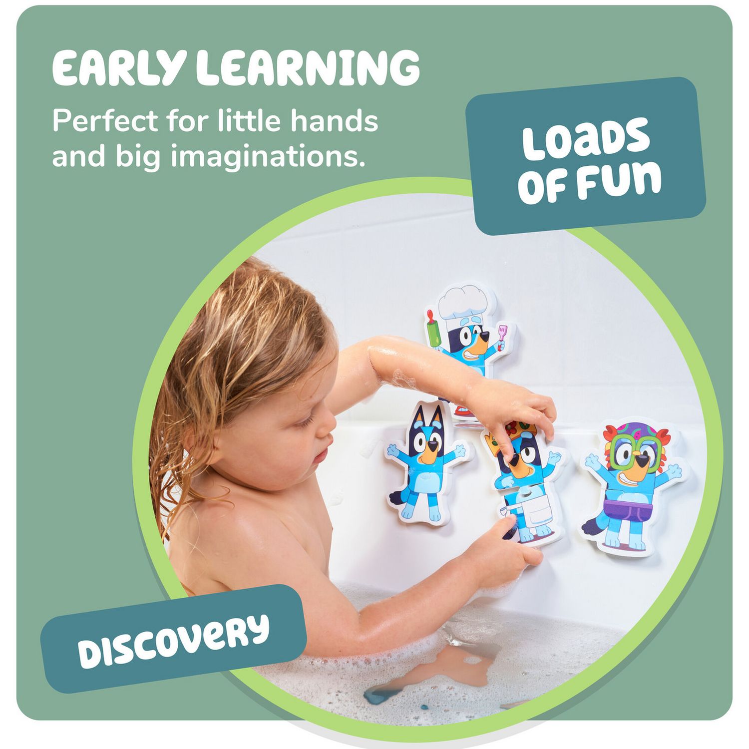 Bluey bath puzzle toy, UK version