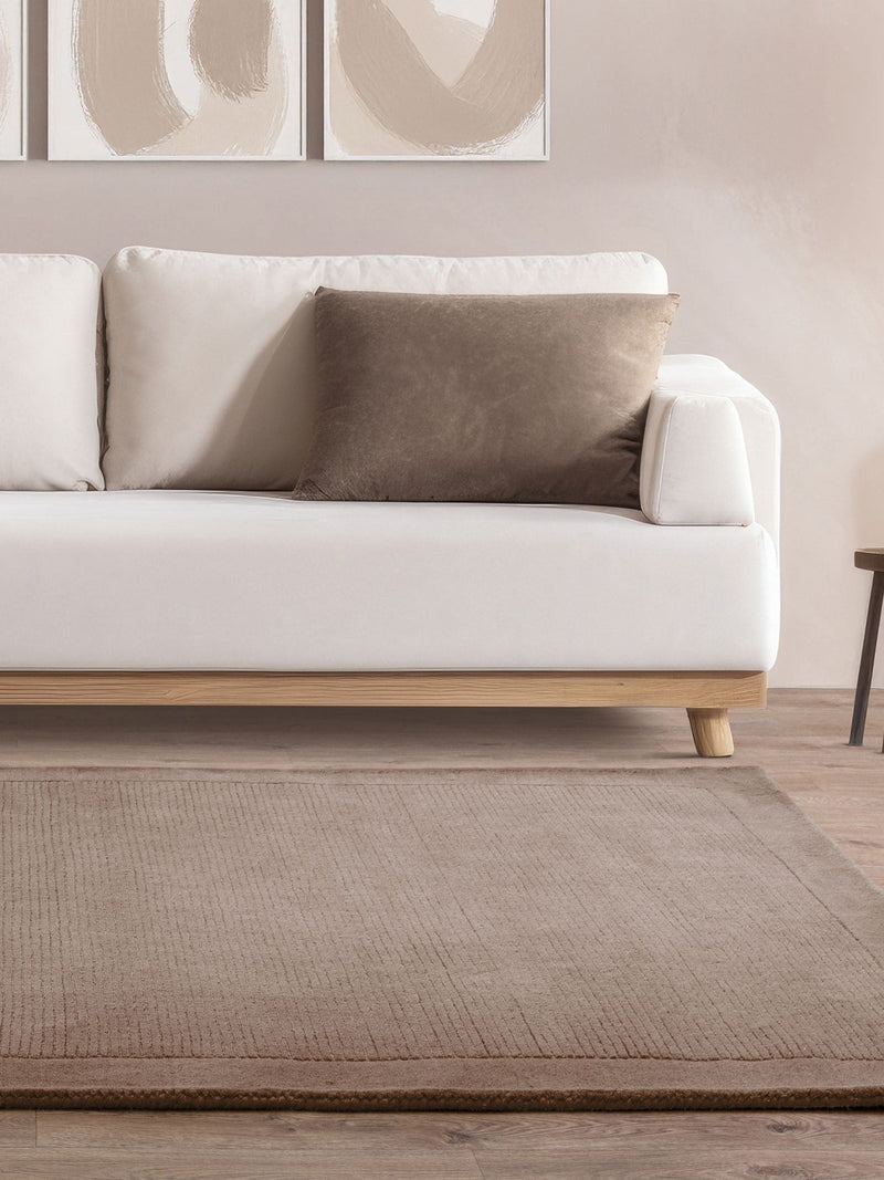 Asiatic Rugs taupe brown wool rug York Lustre (British brand)