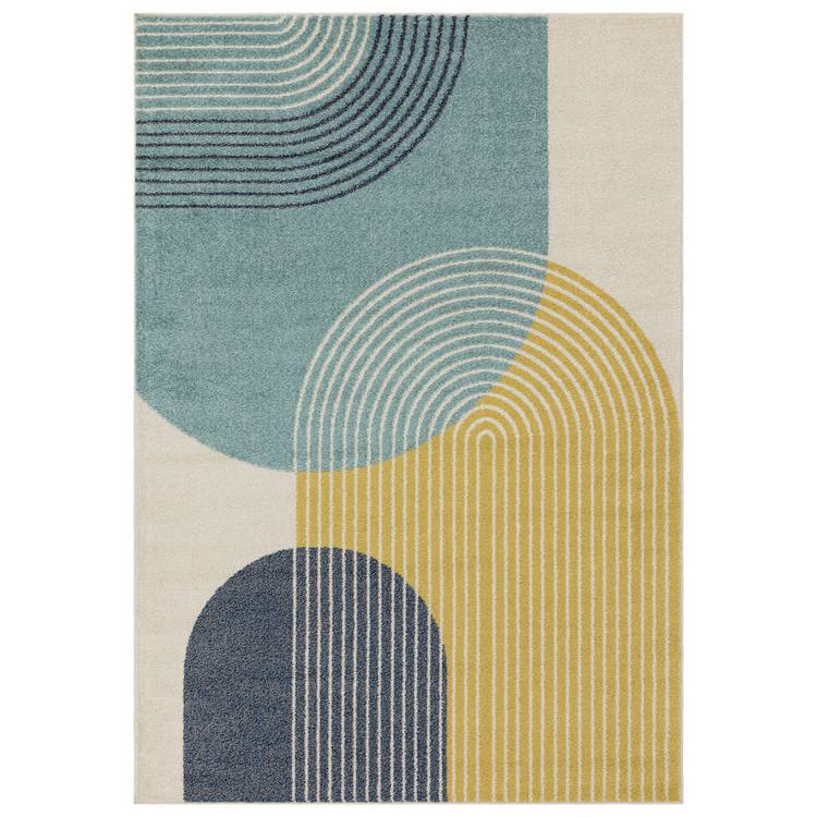Asiatic Muse blue cut pile rug 80x150cm, imported from the UK