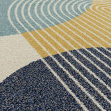 Asiatic Muse blue cut pile rug 80x150cm, imported from the UK