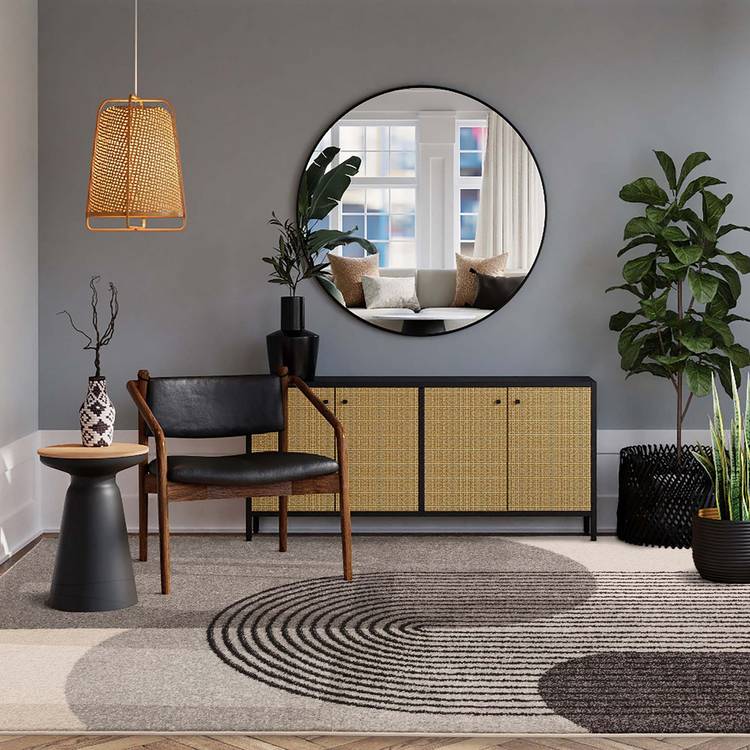 Asiatic Muse retro grey cut pile rug 80x150cm - British product