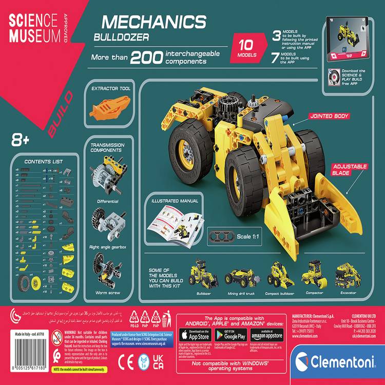 Science Museum Mechanics Bulldozer construction toy set, UK version