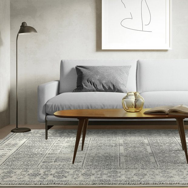 Asiatic Nova tribal grey cut pile rug 120x170cm, imported from the UK