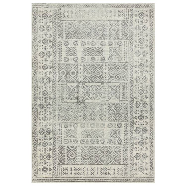 Asiatic Nova tribal grey cut pile rug 120x170cm, imported from the UK