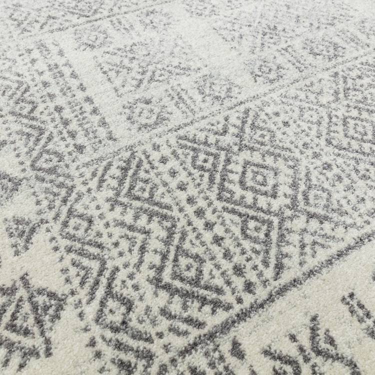 Asiatic Nova tribal grey cut pile rug 120x170cm, imported from the UK
