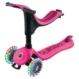 Globber Go Up Sporty Lights 360 deep pink scooter, imported from the UK