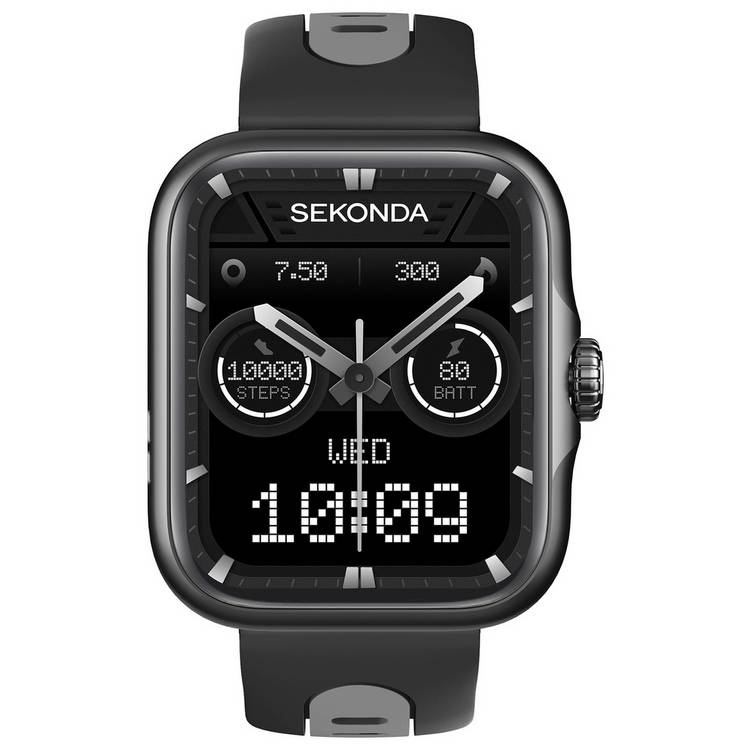 Sekonda Motion Pro smartwatch black silicone strap, imported from the UK