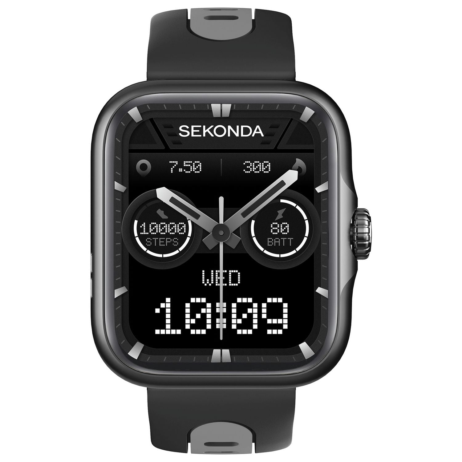 Sekonda Motion Pro smartwatch black silicone strap, imported from the UK