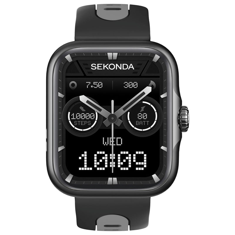 Sekonda Motion Pro smartwatch black silicone strap, imported from the UK