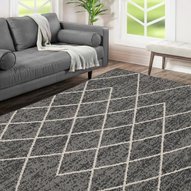 Homemaker grey cut pile rug 80x150cm (British brand)