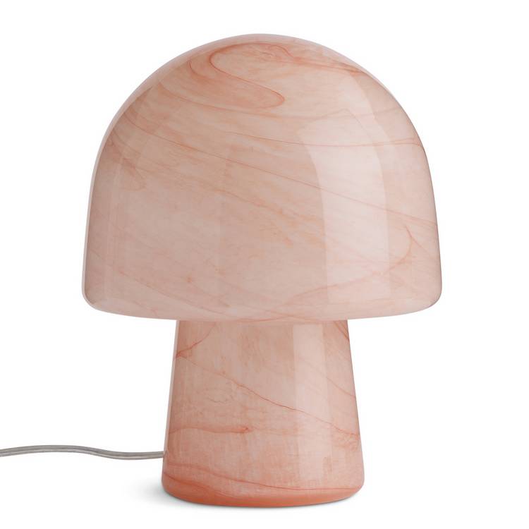 Habitat alabaster glass mushroom table lamp in peach (British brand)