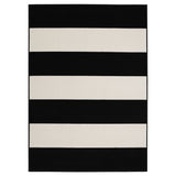 Homemaker bold stripe black cut pile rug 160x120cm - British product