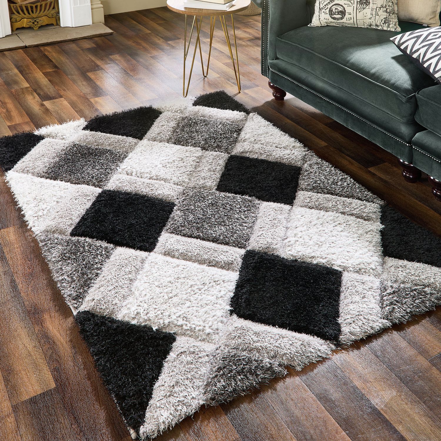 Origins 3D Geometric Grey  Rug - 160x230cm