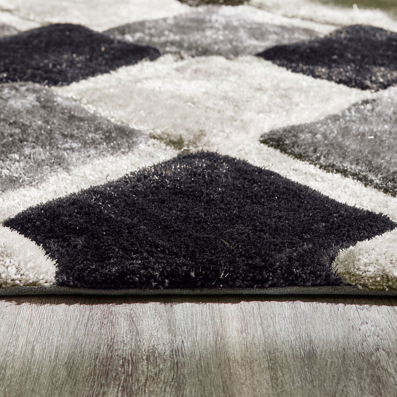 Origins 3D Geometric Grey  Rug - 160x230cm
