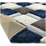 Origins 3D geometric navy shaggy rug 120x170cm, imported from the UK